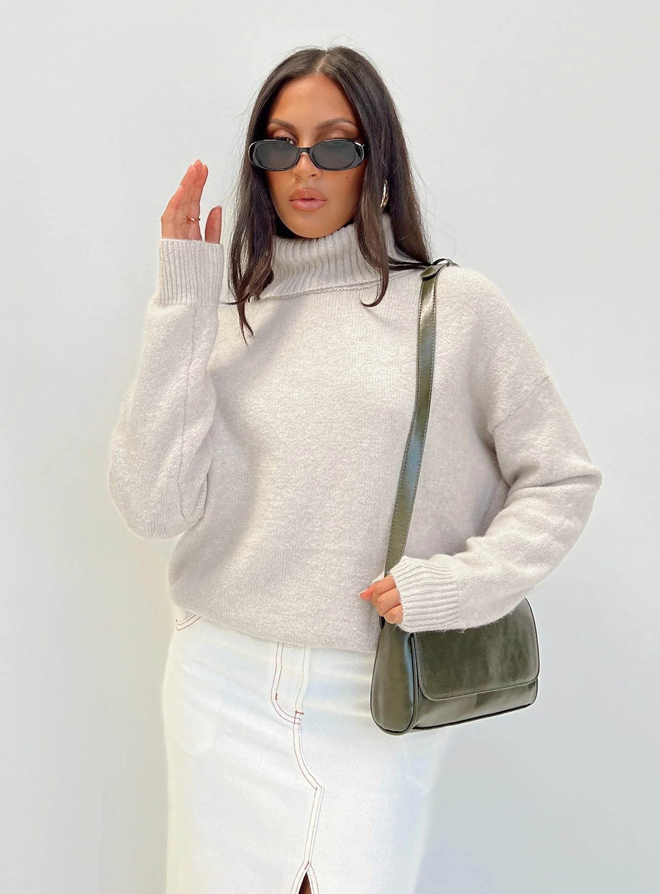 Oswin Turtleneck Sweater Oatmeal - Image 7
