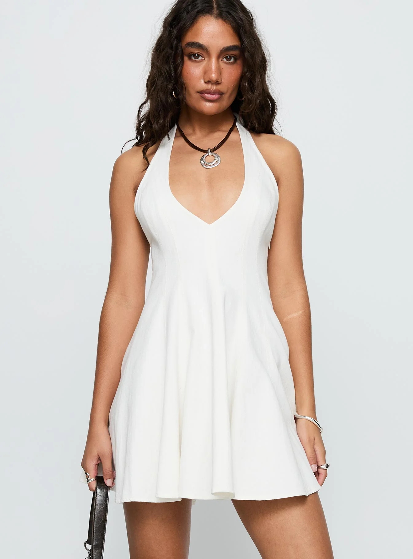 Out Of Nowhere Halter Mini Dress White - Image 2