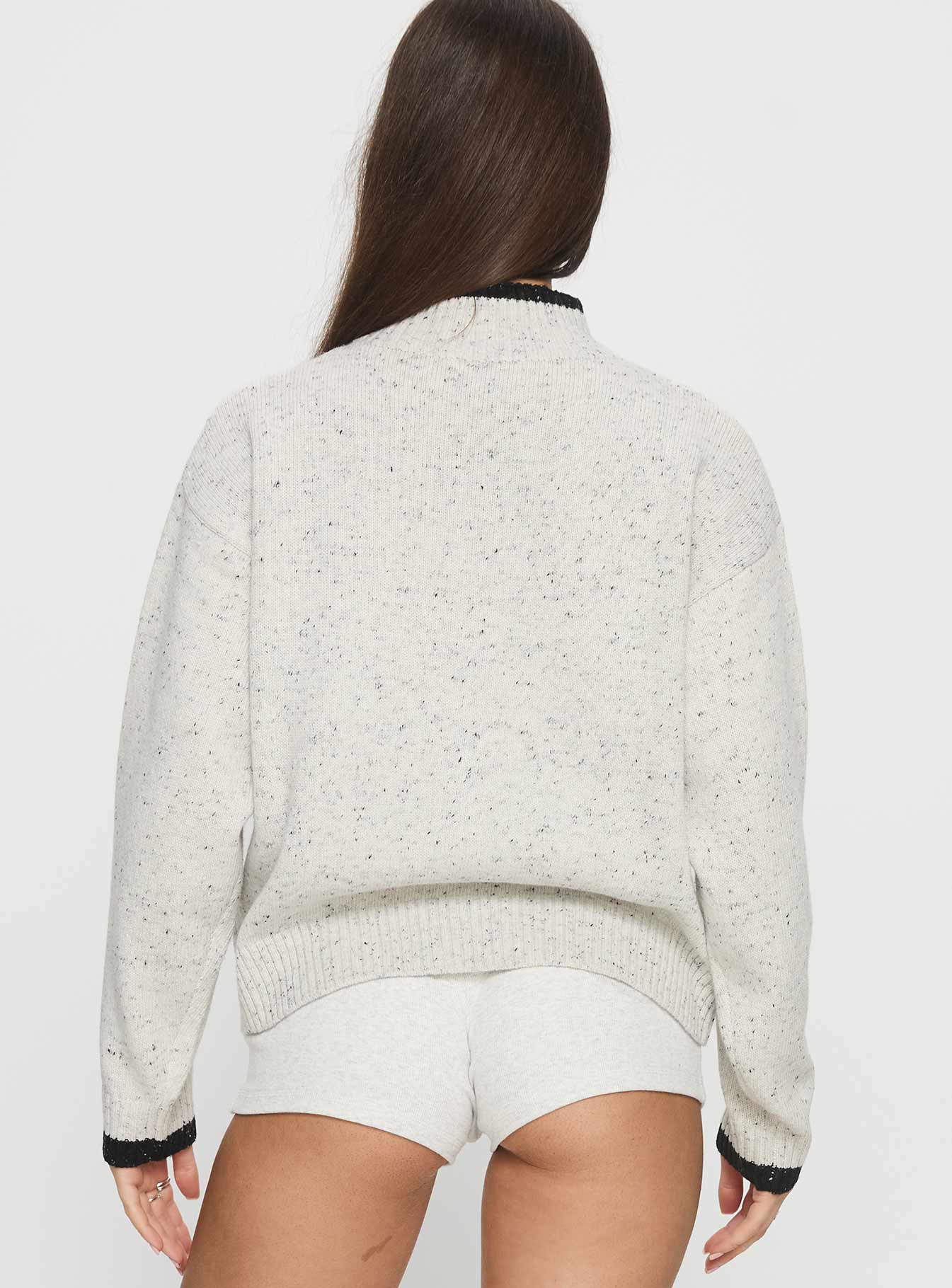 Overstayed Zip Through Cardigan Grey - Image 5
