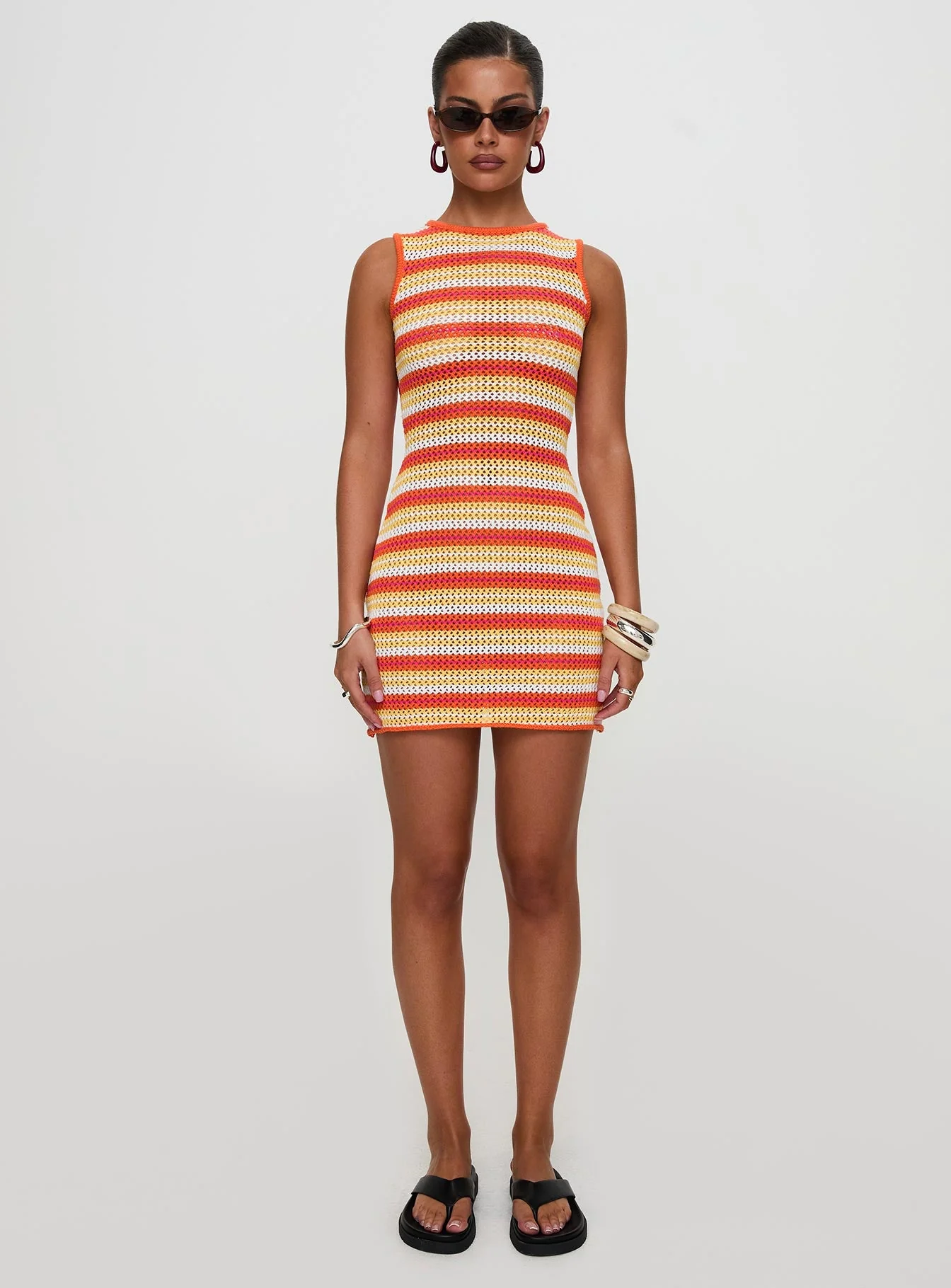 Oxygen Mini Dress Orange Stripe - Image 12