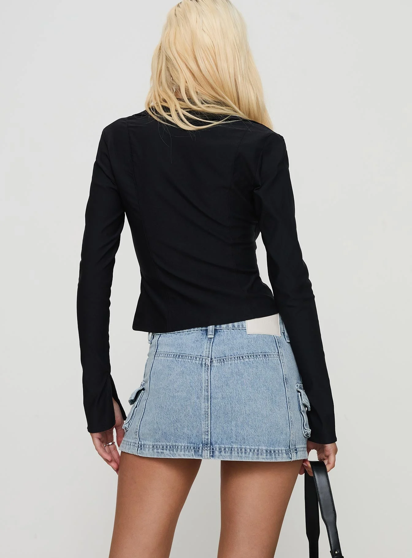 Pacific Coast Denim Cargo Skirt Light Wash - Image 5