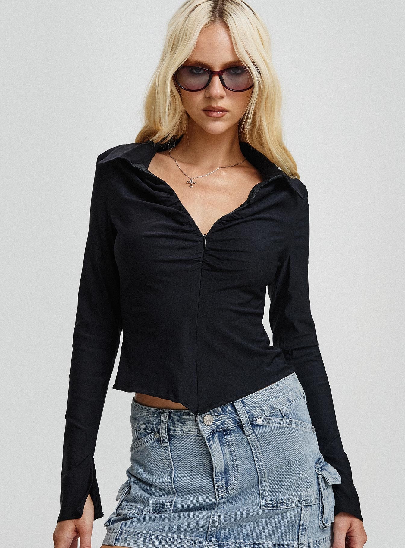 Pacific Coast Denim Cargo Skirt Light Wash - Image 8