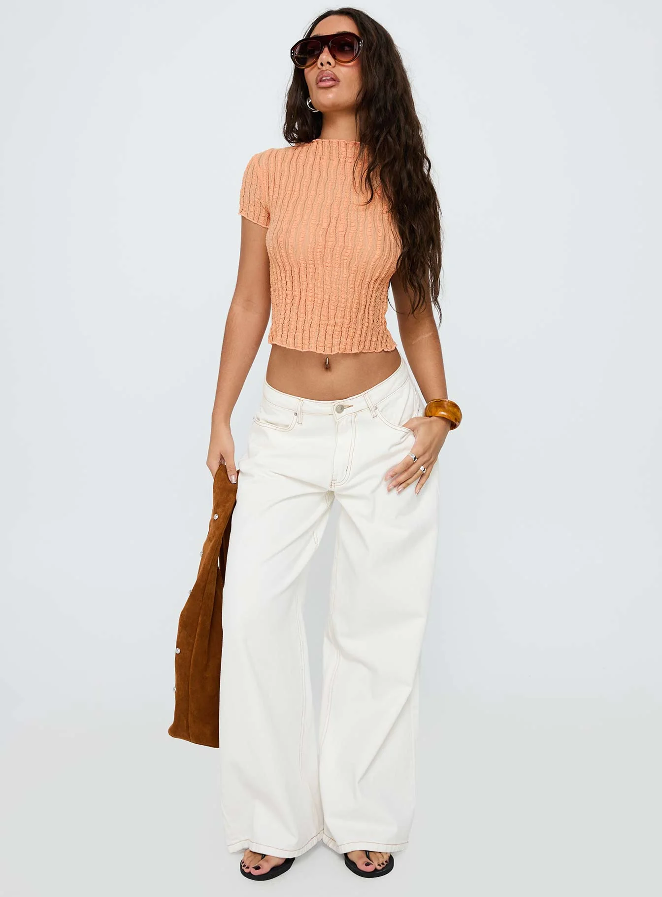 Padra Short Sleeve Top Orange - Image 2