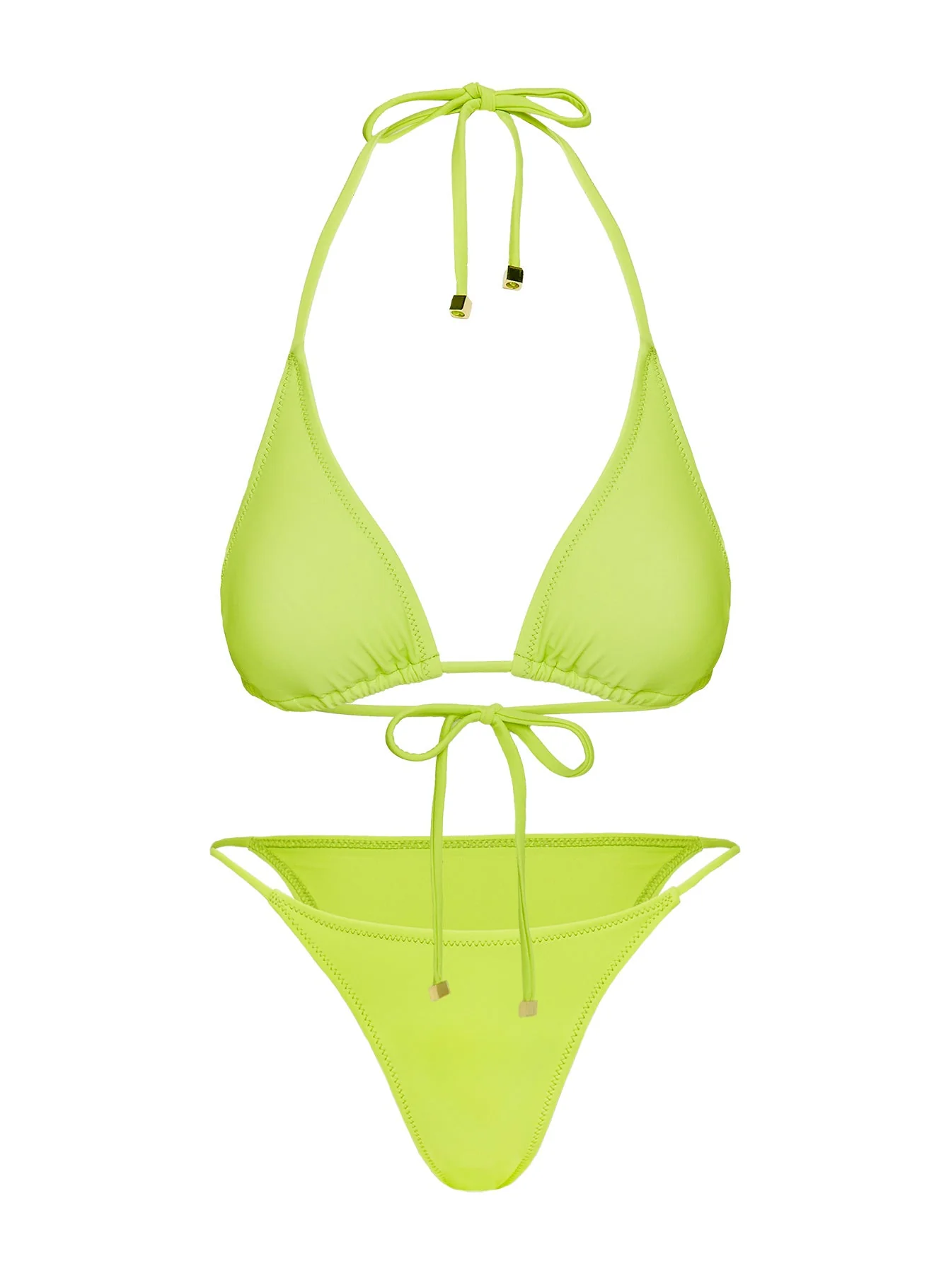 Palm Trees Triangle Bikini Top Green - Image 5