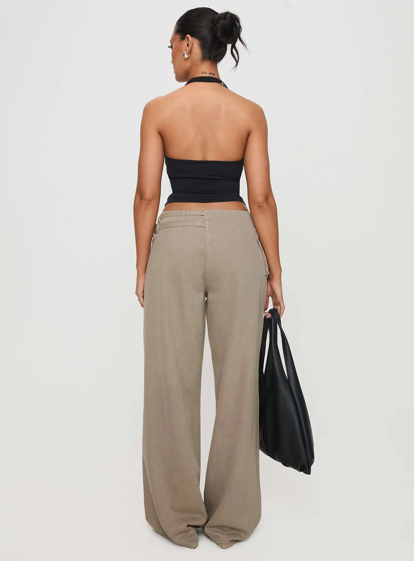Paltrow Mid Rise Wide Leg Cargo Jeans Washed Brown - Image 5