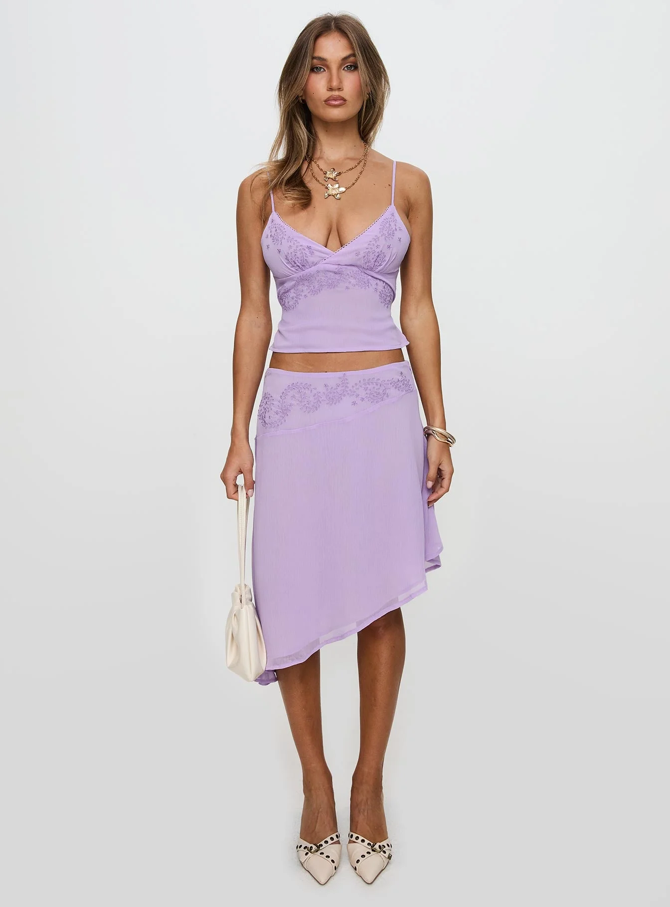 Pappilion Asymmetrical Skirt Lilac - Image 7