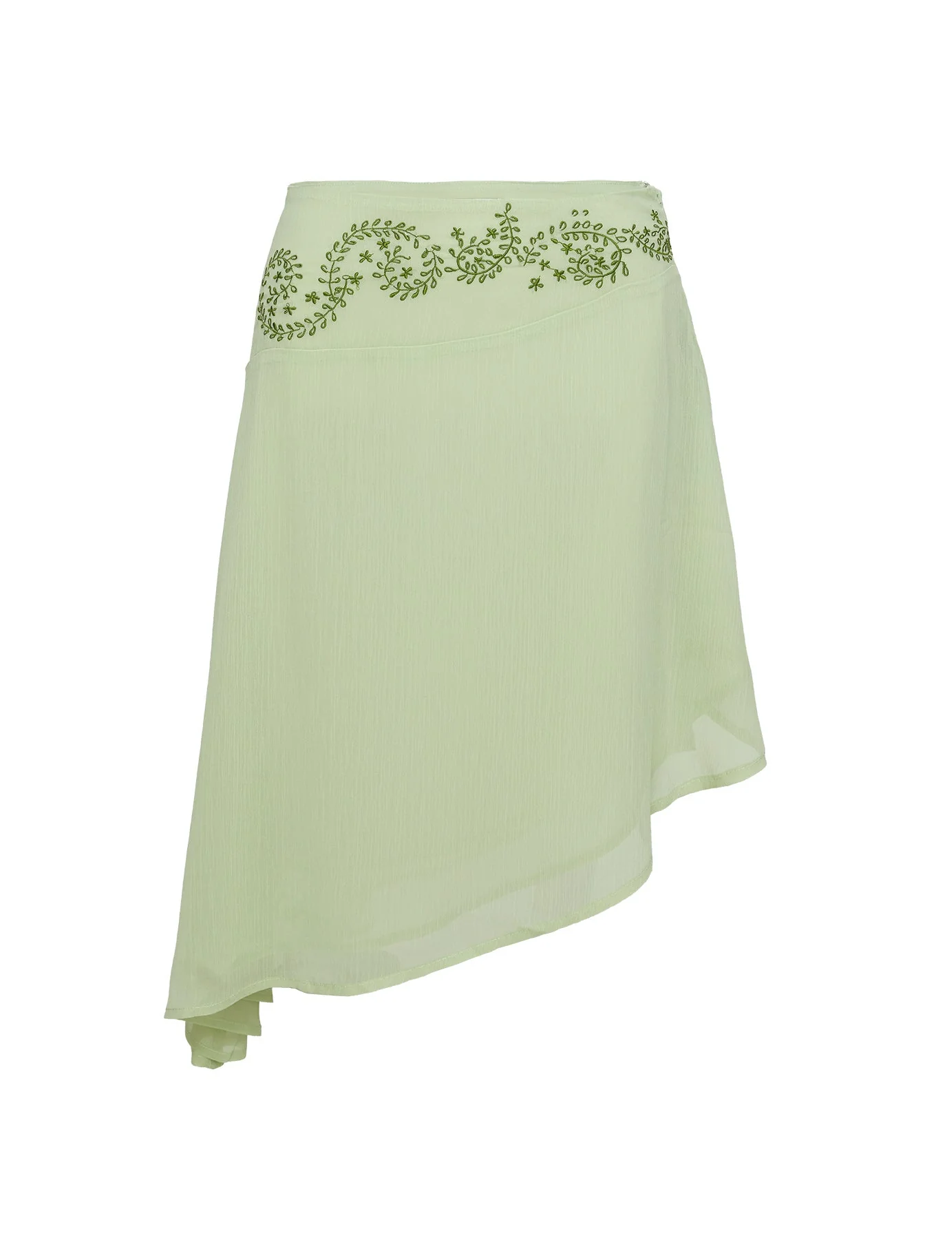Pappilion Asymmetrical Midi Skirt Sage - Image 12