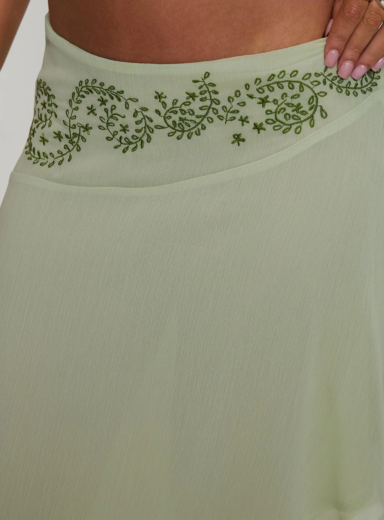 Pappilion Asymmetrical Midi Skirt Sage Petite - Image 9