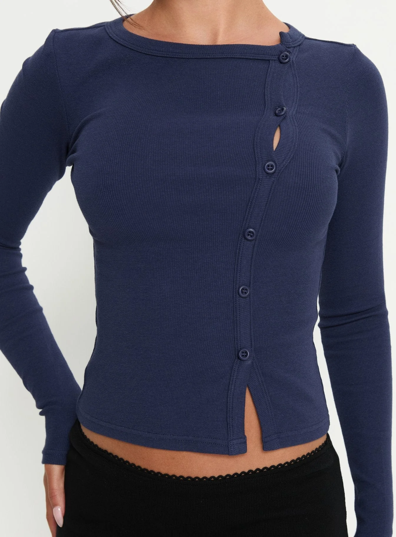 Passoni Long Sleeve Top Navy - Image 6