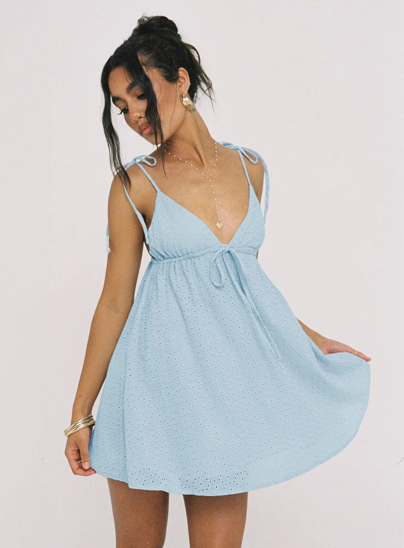Pavlos Mini Dress Light Blue - Image 8