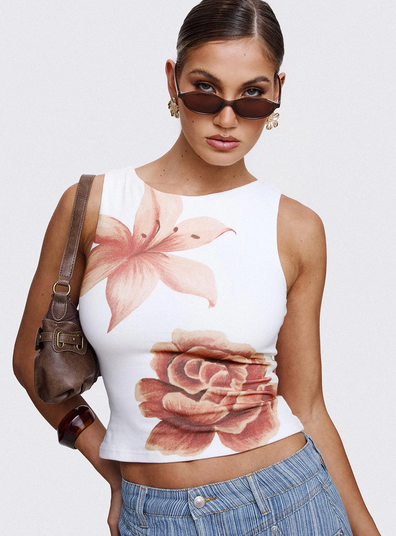 Pegasus Boat Neck Top White Floral - Image 8