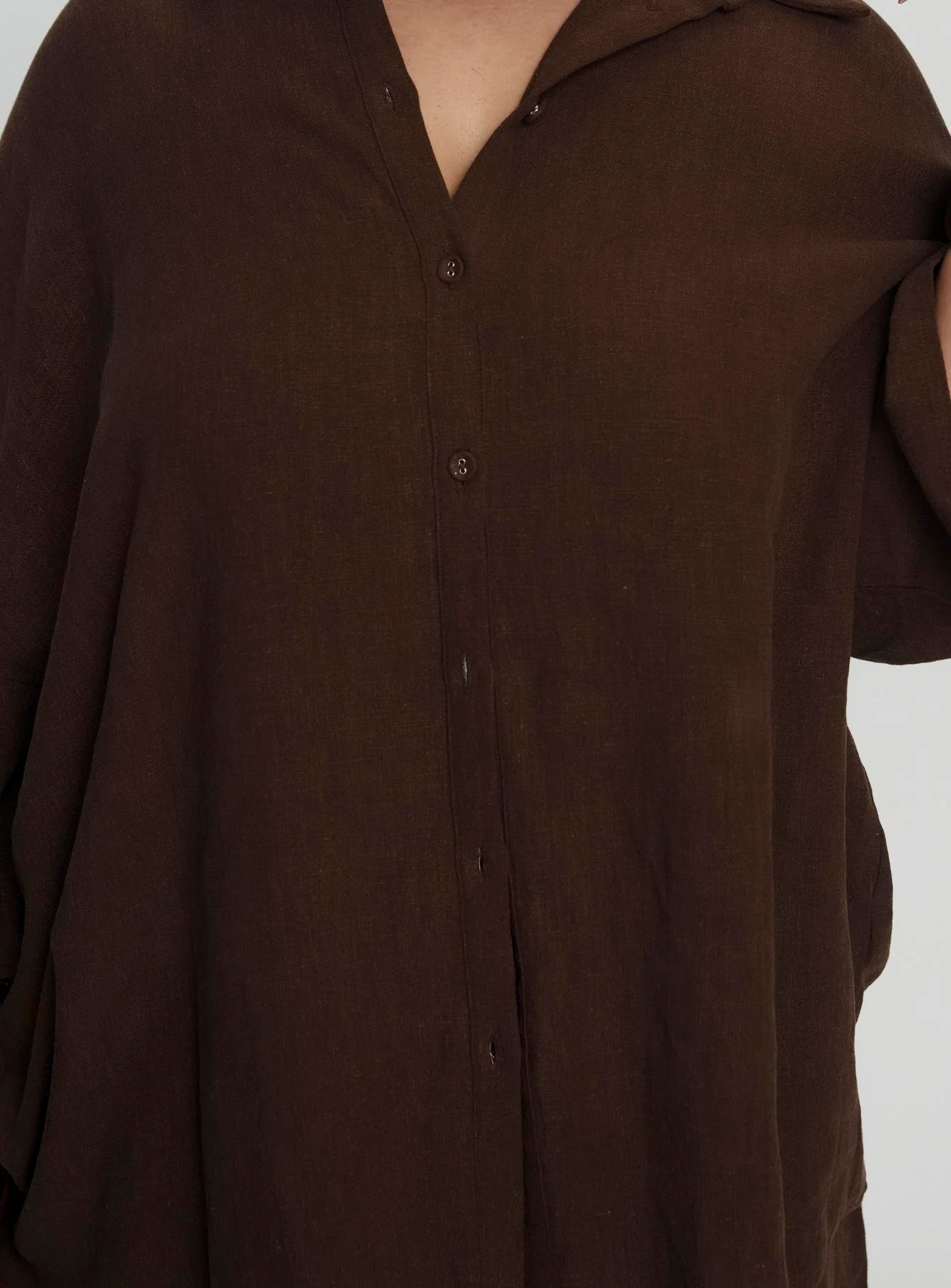 Peni Linen Button Down Top Chocolate Curve - Image 6