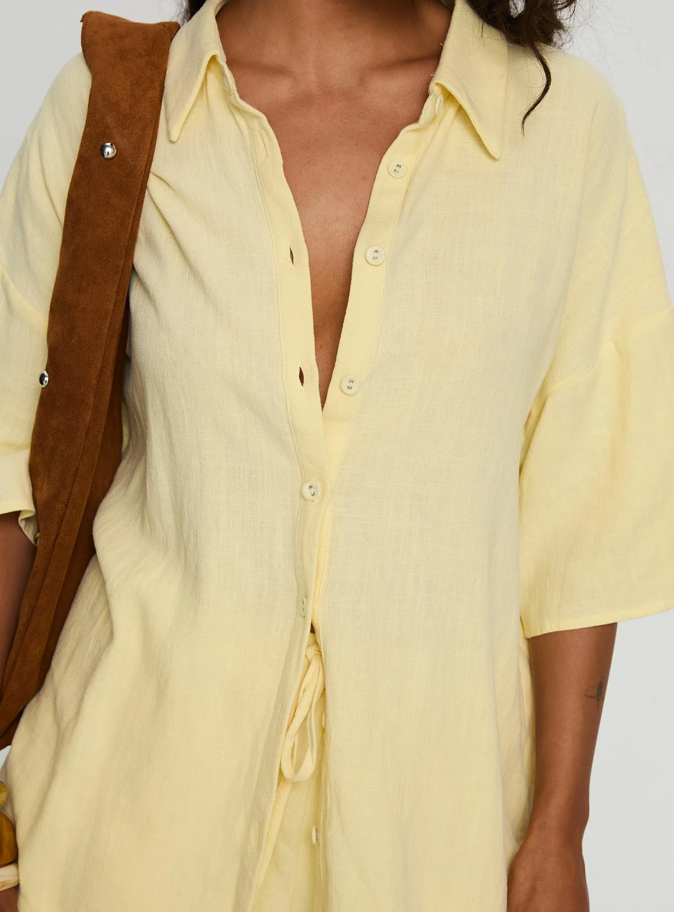 Peni Linen Button Down Top Yellow - Image 6