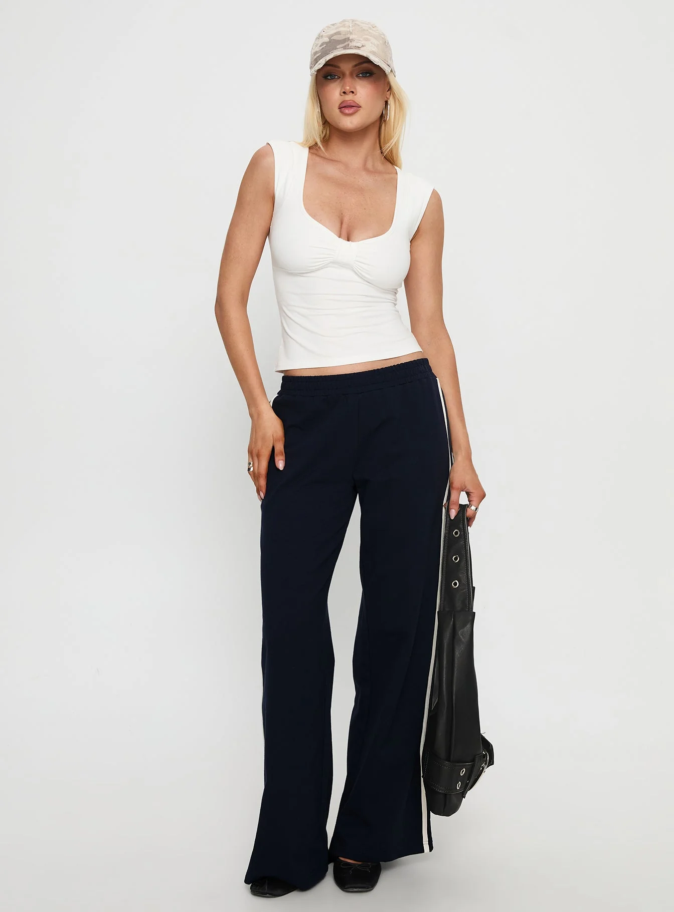 Penni Ruched Tank Top White - Image 3
