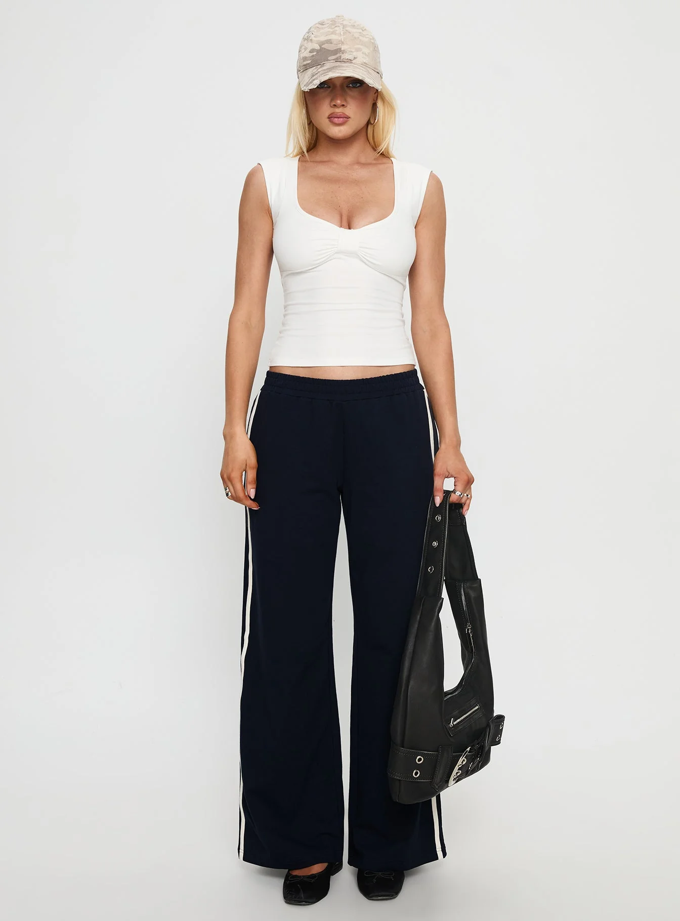 Penni Ruched Tank Top White - Image 7