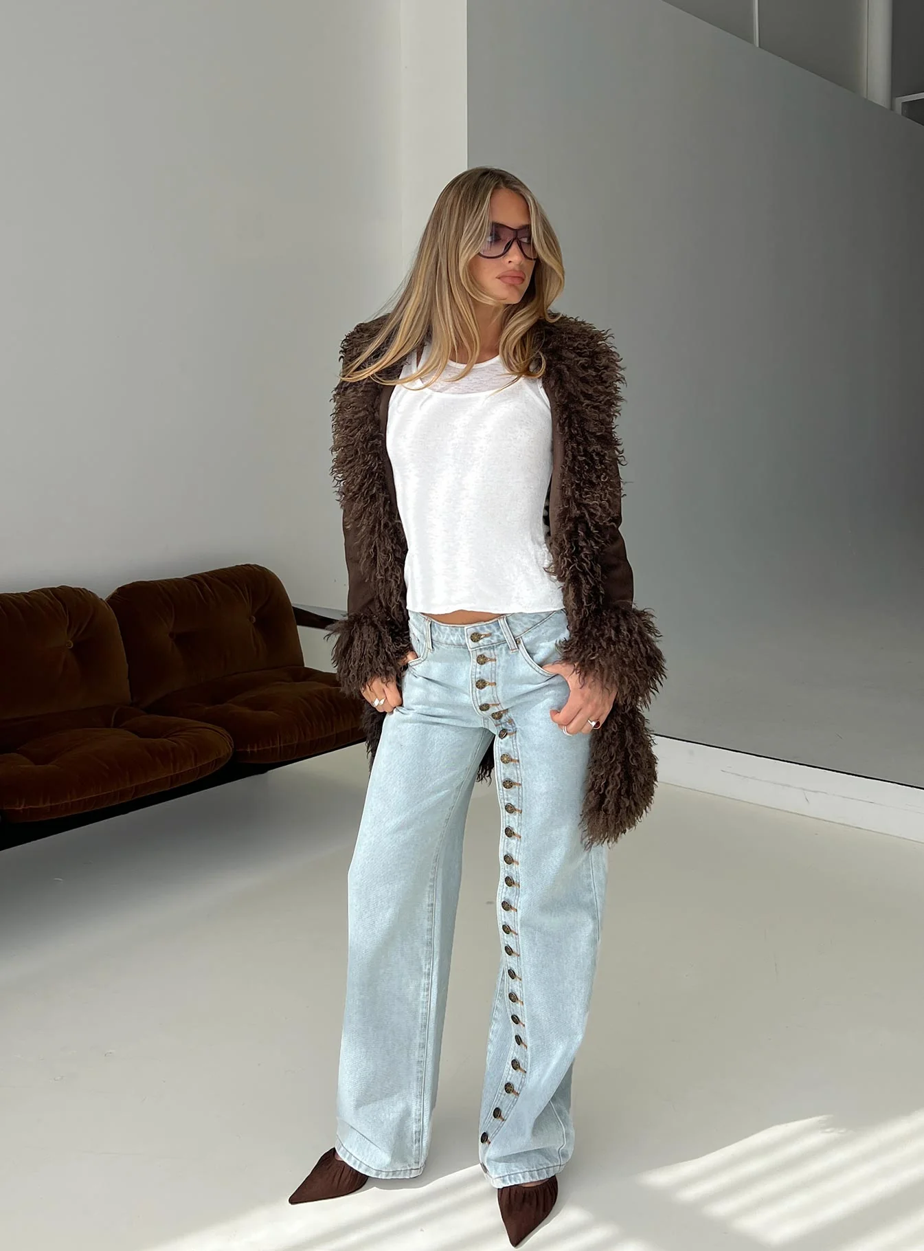 Penny Mid Rise Straight Leg Jeans Light Denim