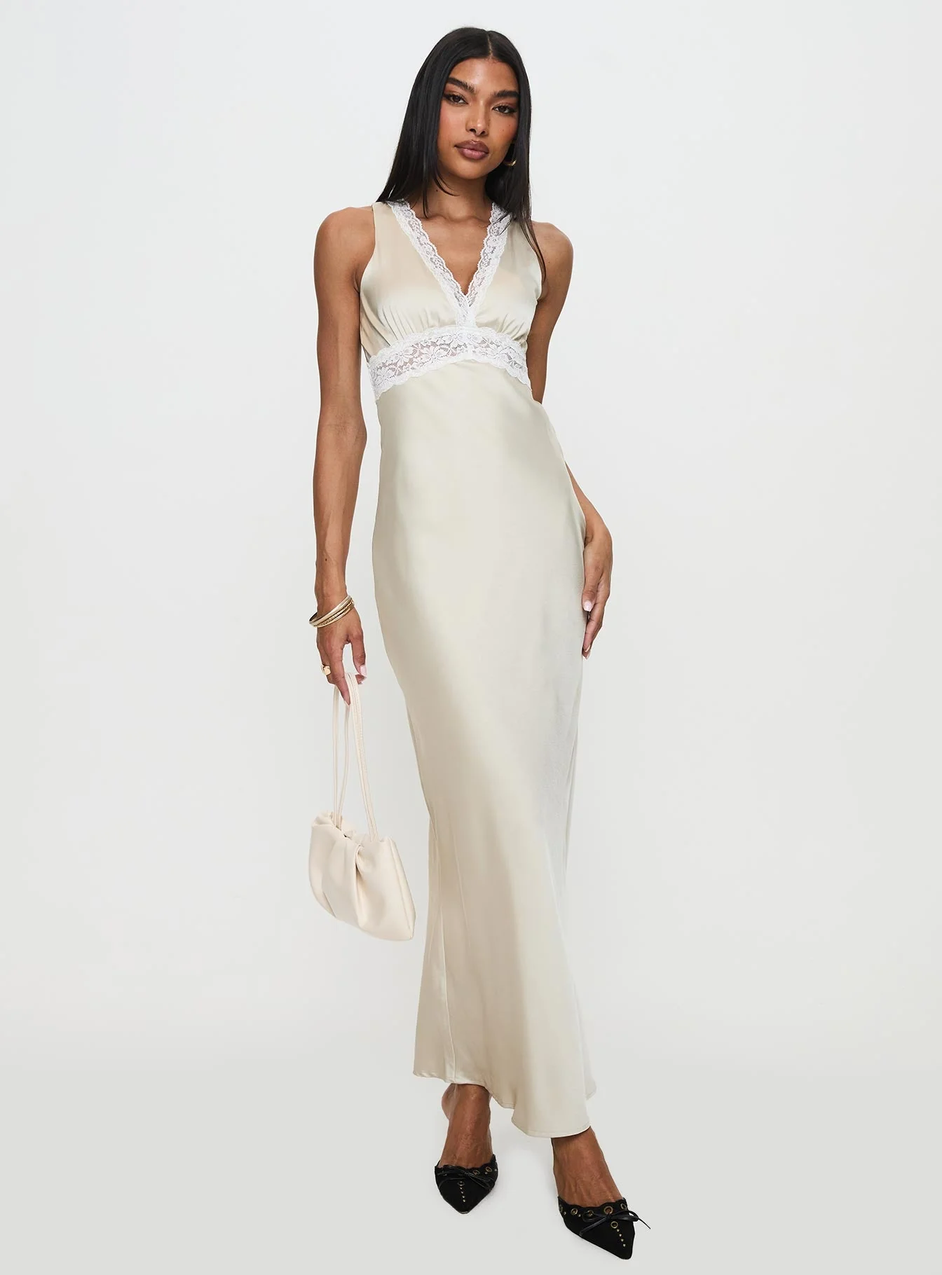 Persefonie Lace Maxi Dress Champagne - Image 2