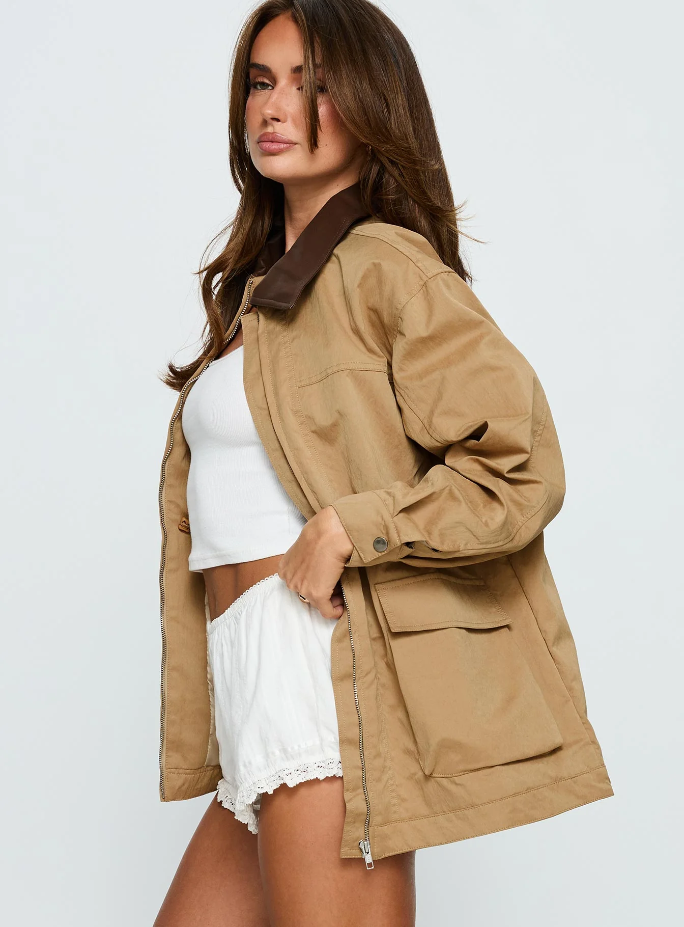 Philette Oversized Jacket Camel - Image 4