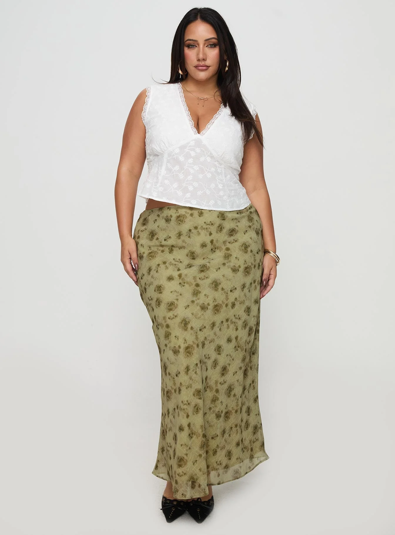 Piazia Maxi Skirt Green Curve - Image 3