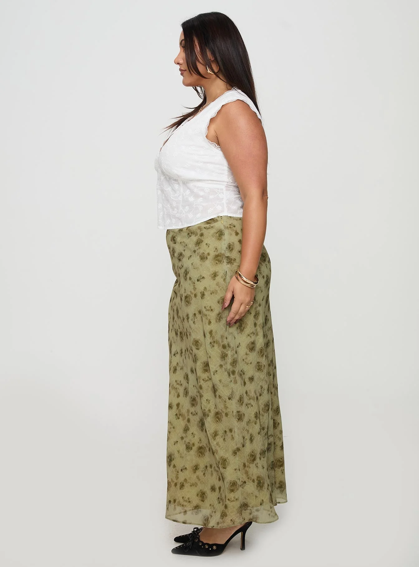 Piazia Maxi Skirt Green Curve - Image 4