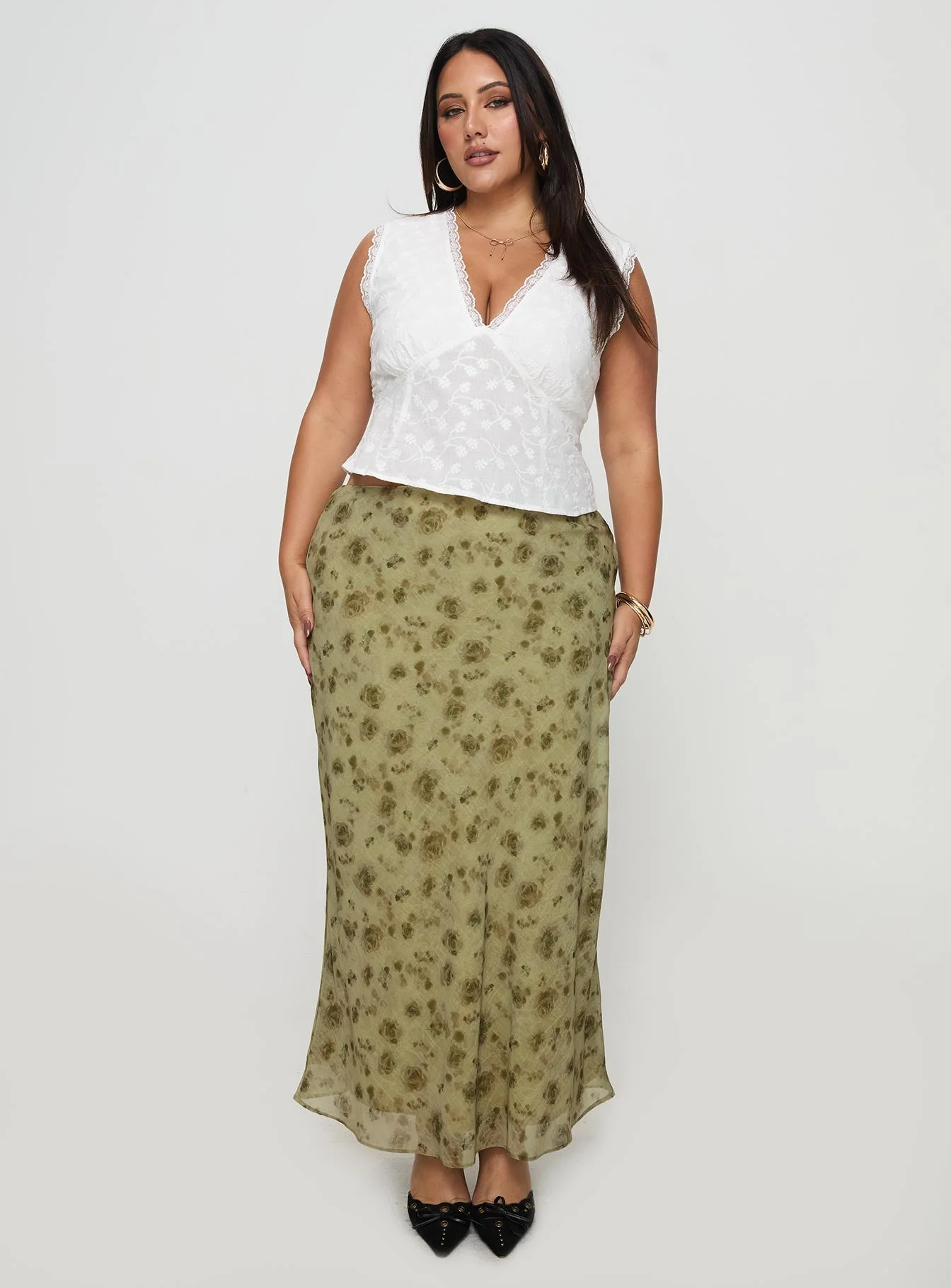 Piazia Maxi Skirt Green Curve - Image 7
