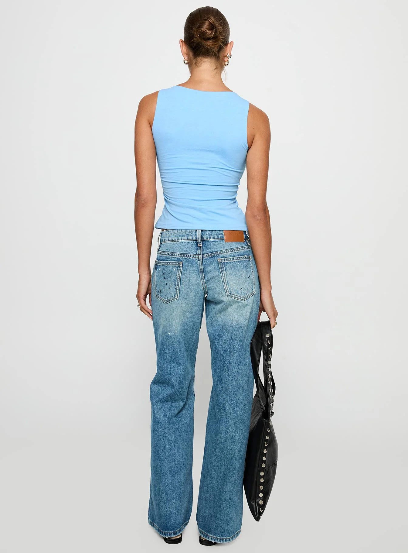 Picasso Mid Rise Straight Leg Jeans Mid Blue - Image 5