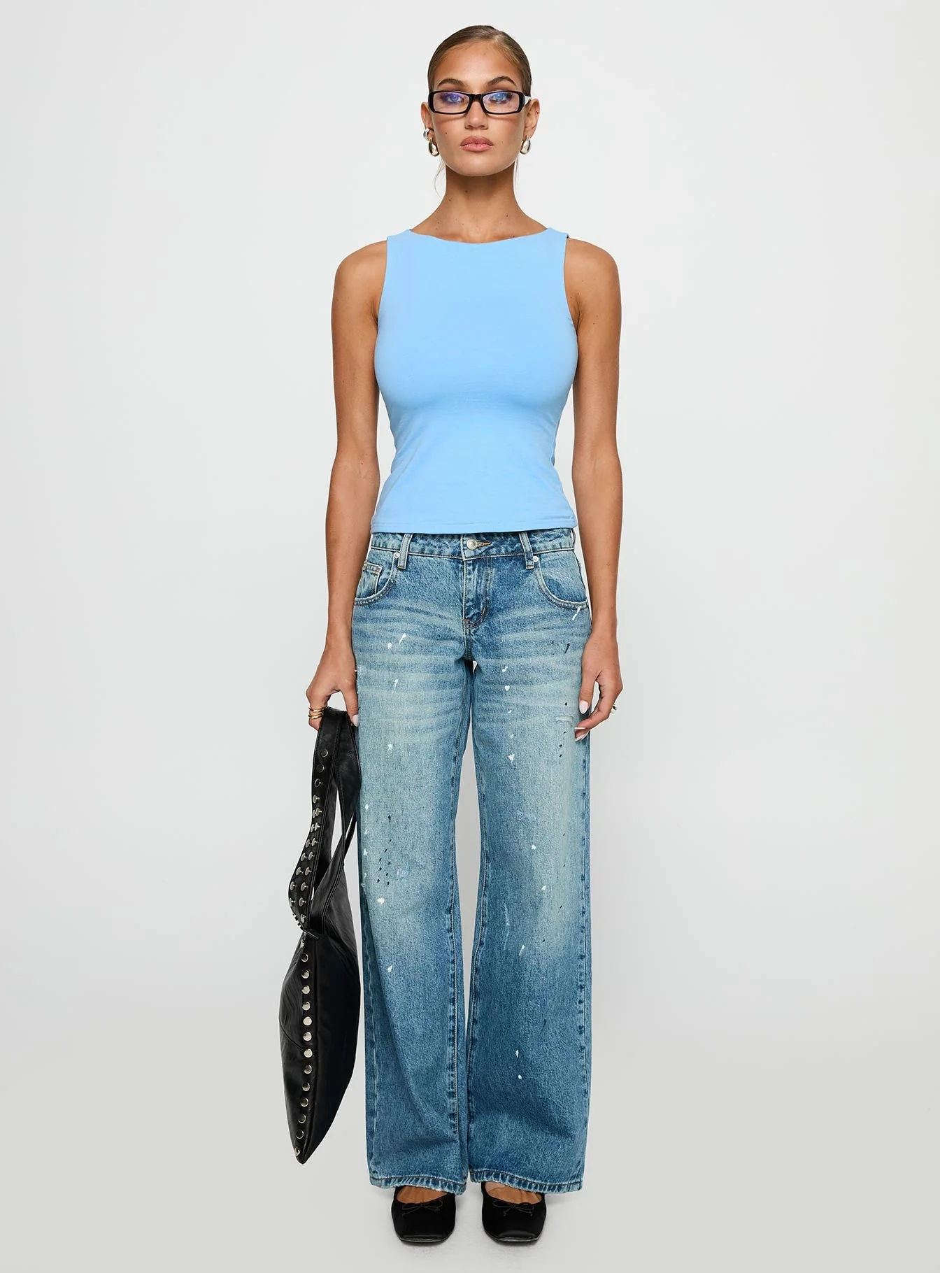 Picasso Mid Rise Straight Leg Jeans Mid Blue - Image 7