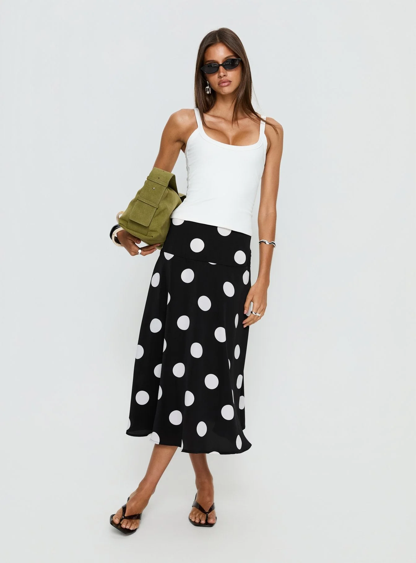 Picture It Midi Skirt Black Polka Dot - Image 2