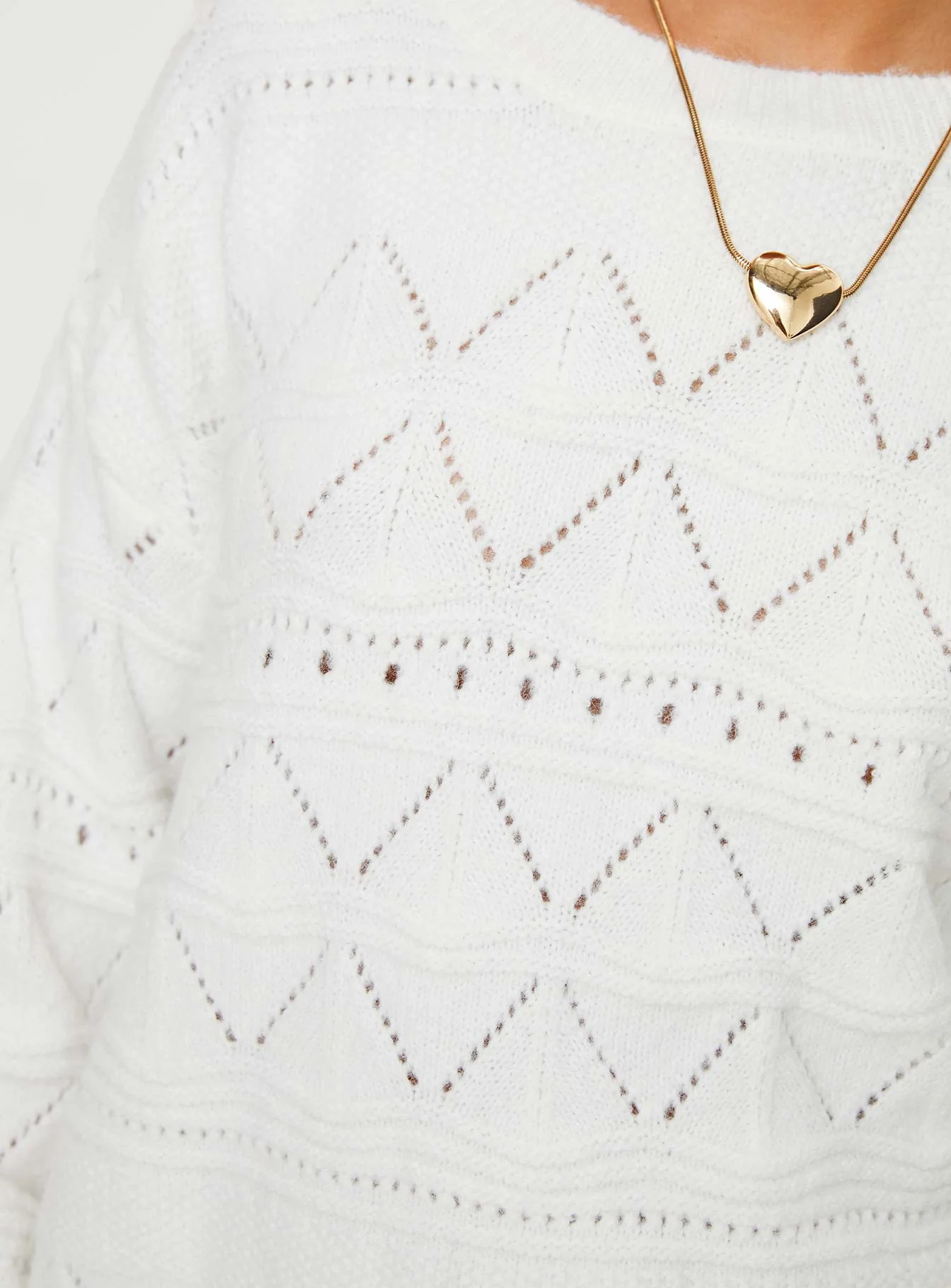 Pierce Pointelle Sweater Cream - Image 6