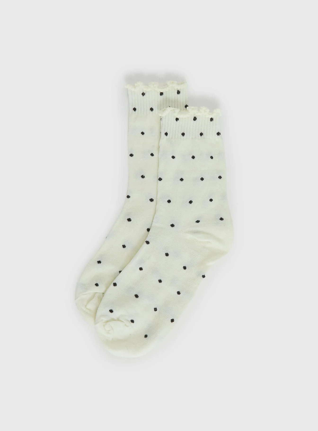 Pillowtalk Frill Socks Cream Polka - Image 2