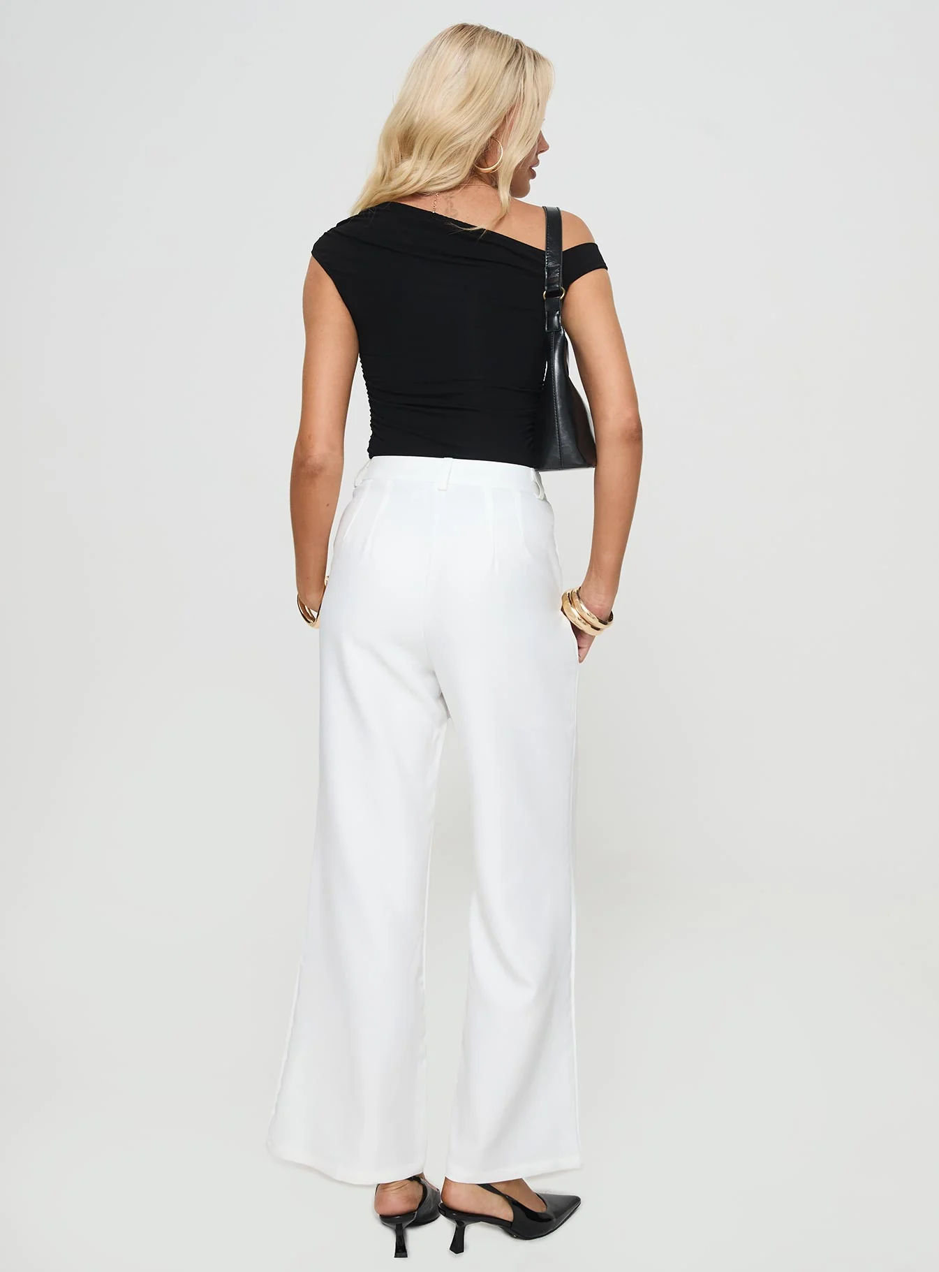 Jazzar Pocket Detail Pleated Pant White - Image 5