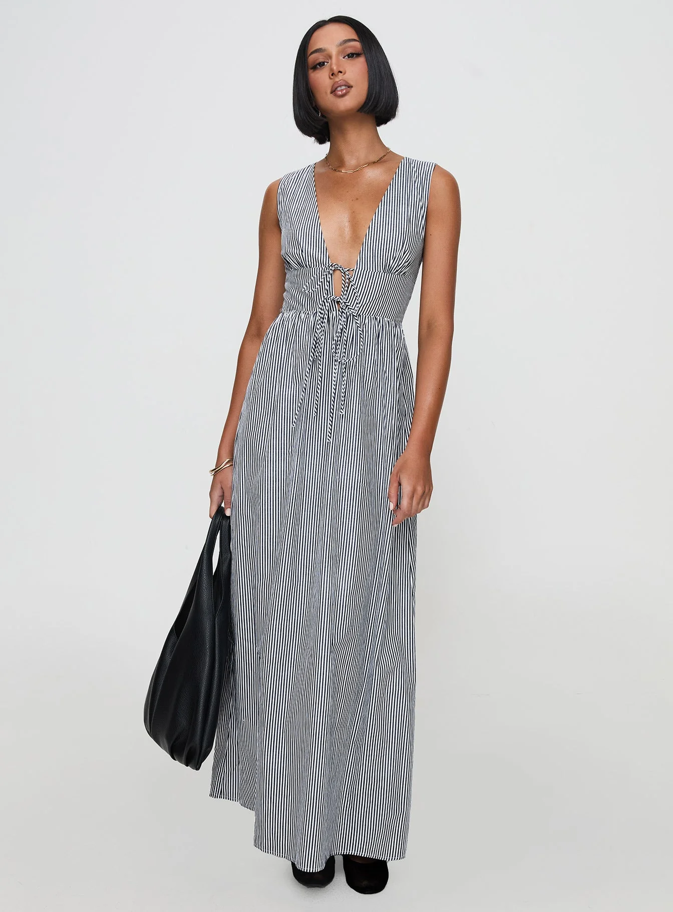 Pokey Maxi Dress Black / White Stripe - Image 2