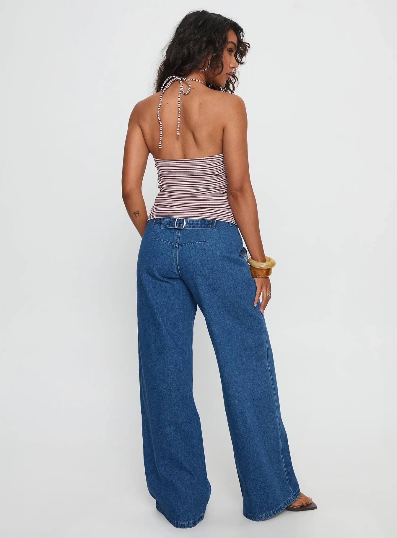 Polaris Mid Rise Straight Leg Jeans Mid Blue - Image 5