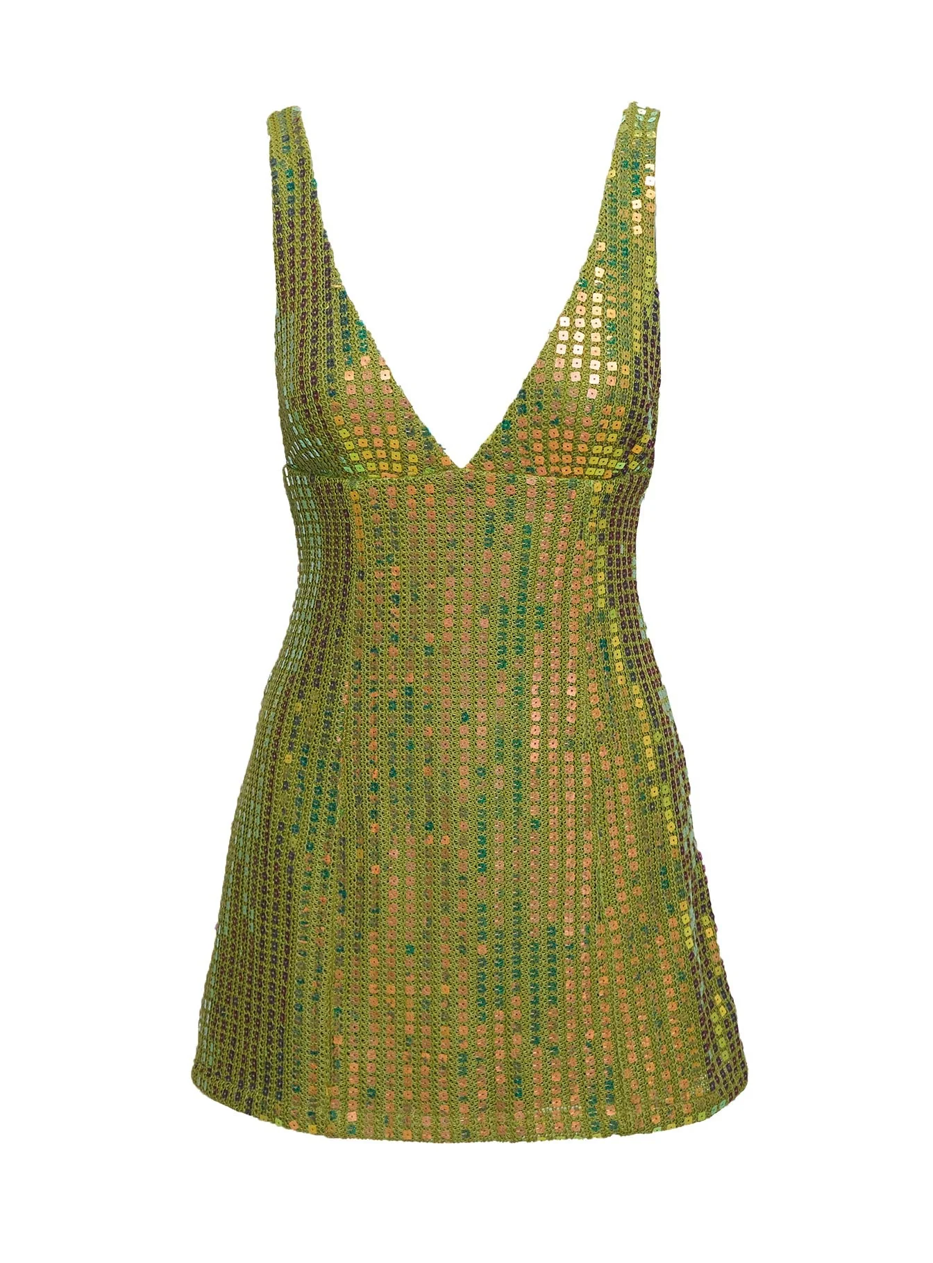 Porscha Shimmer Mini Dress Green - Image 5