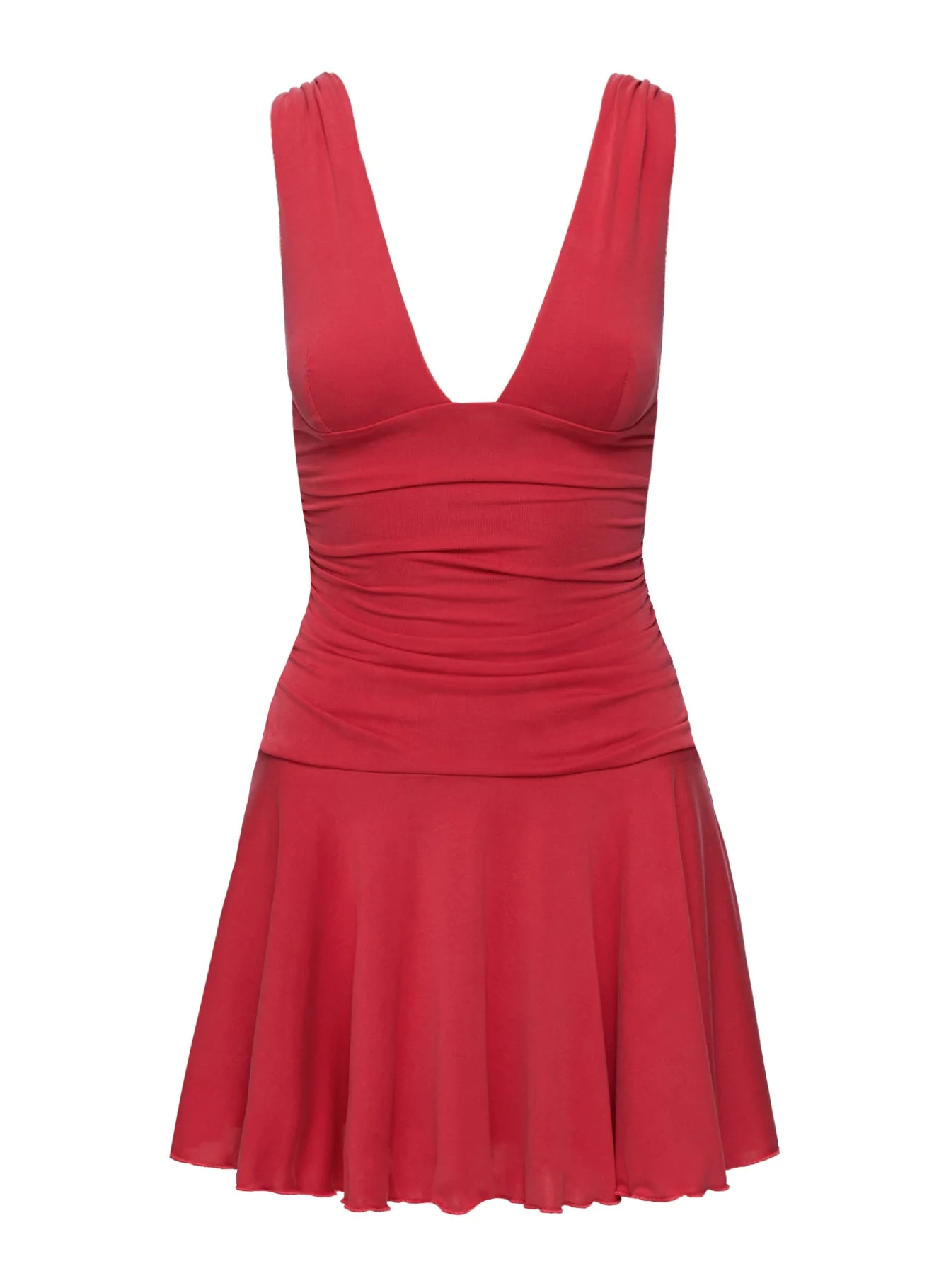 Poseur Plunge Mini Dress Red - Image 5