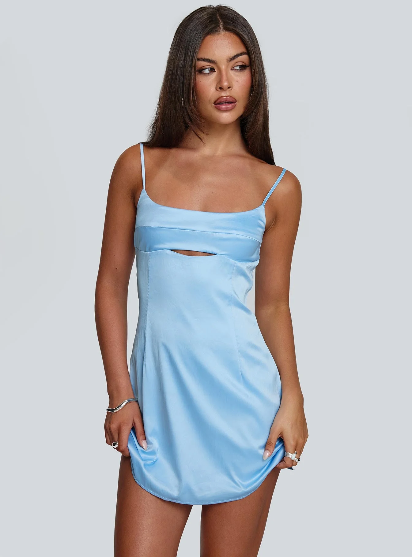 Powell Mini Dress Light Blue - Image 8