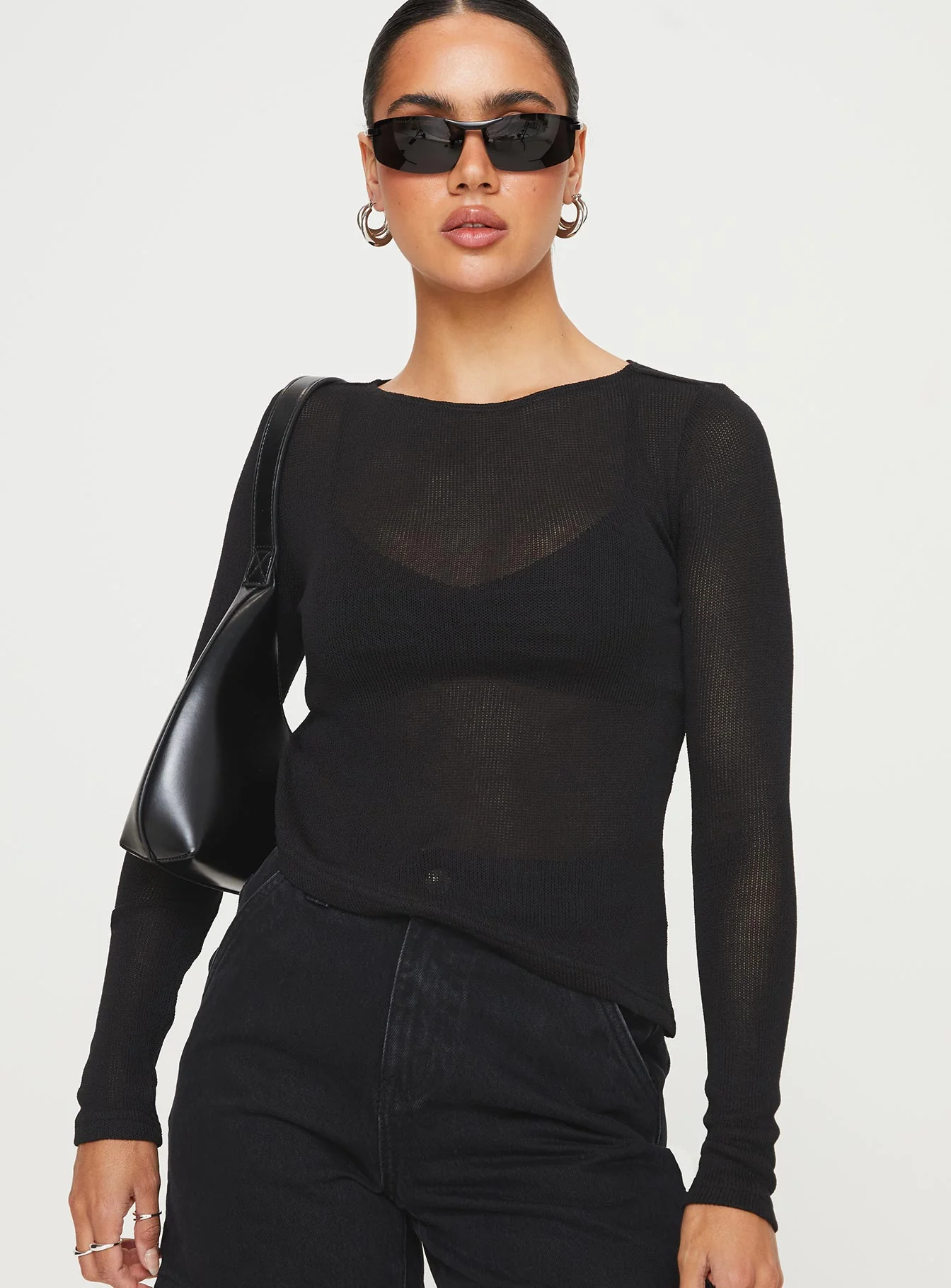 Pratt Long Sleeve Top Black - Image 2