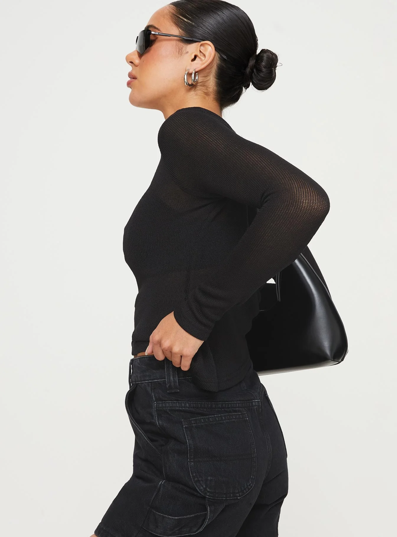 Pratt Long Sleeve Top Black - Image 4