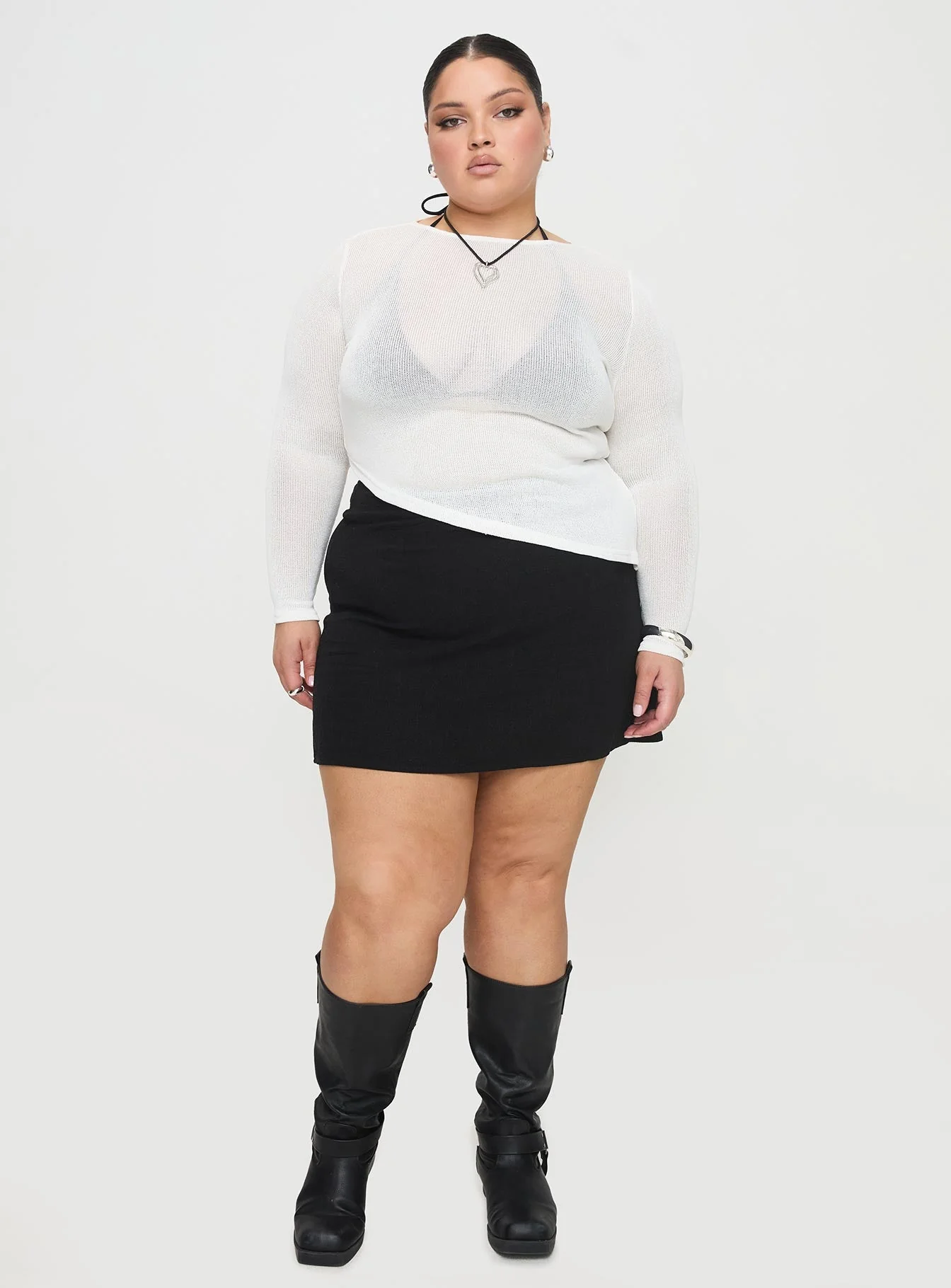 Pratt Long Sleeve Top White Curve - Image 3
