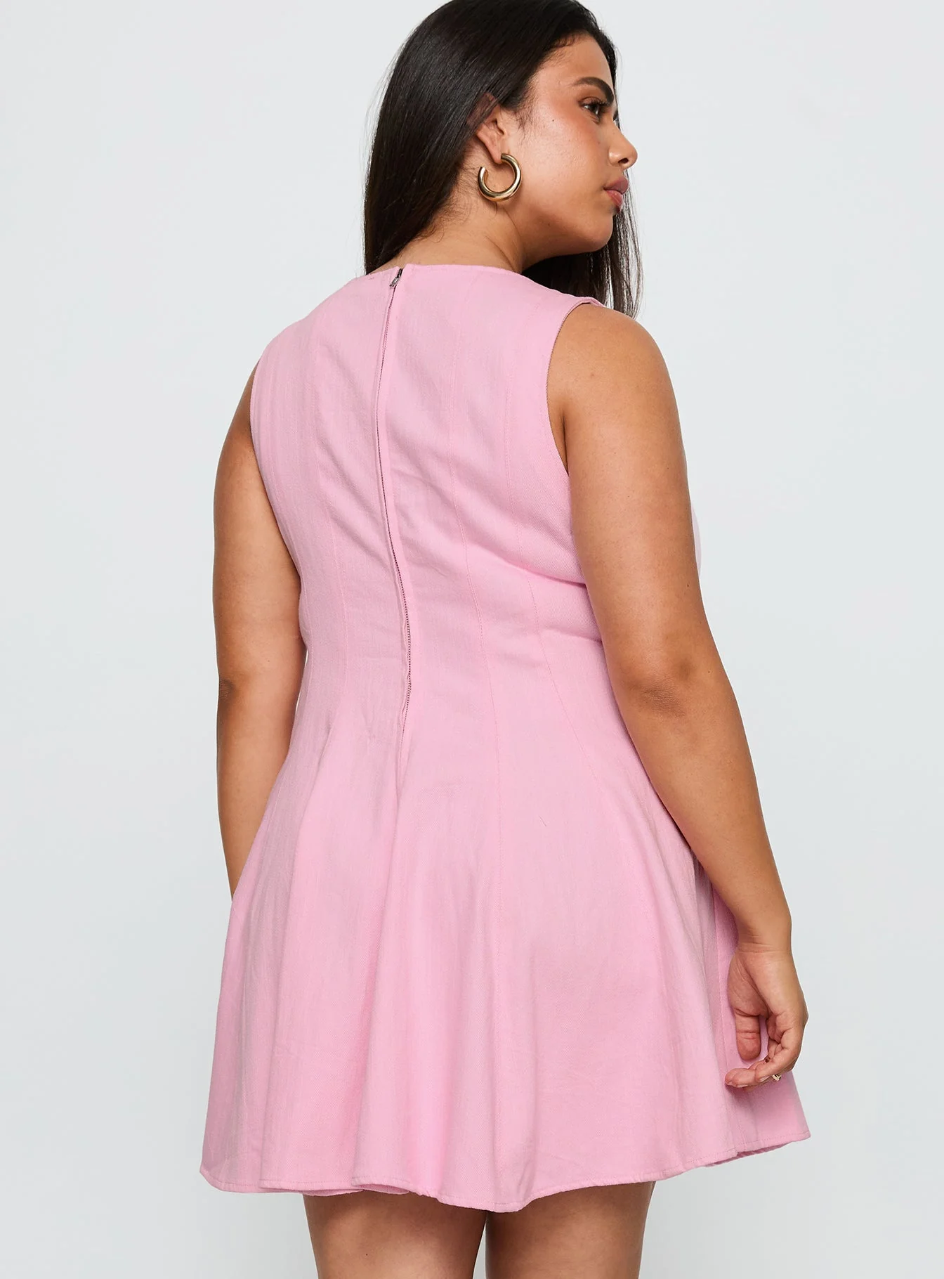 Precedence Keyhole Mini Dress Pink Curve - Image 4