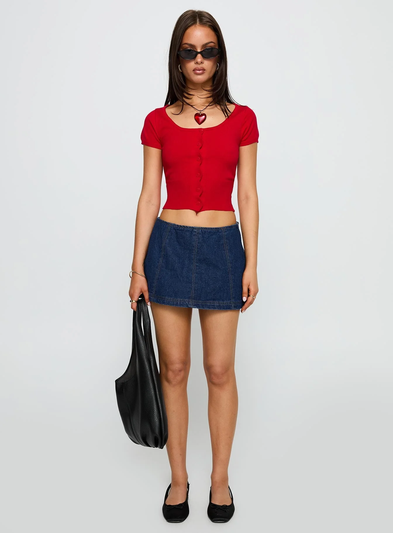 Pretty Sweet Button Up Top Red - Image 7