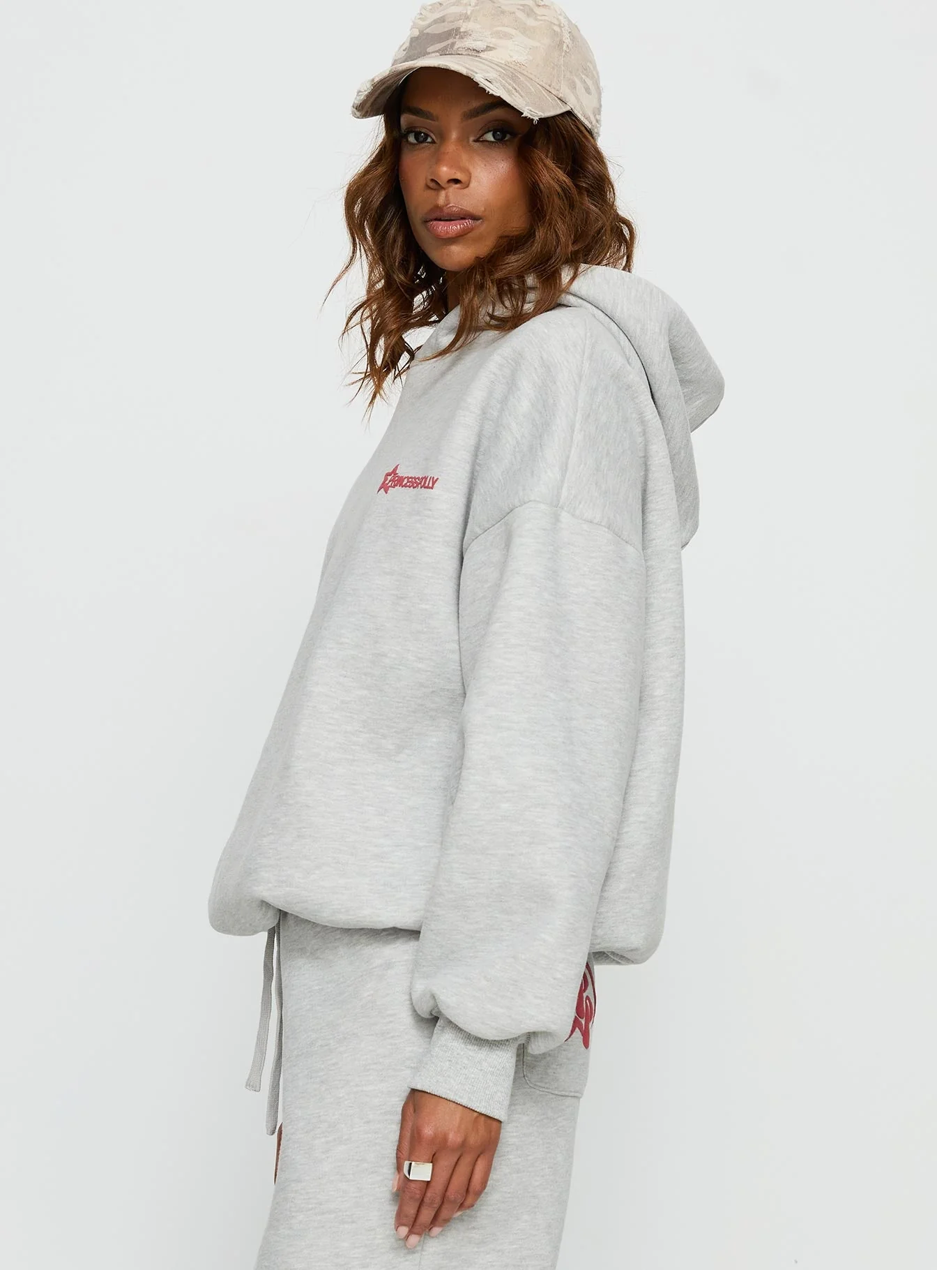 Princess Polly Stargirl Hoodie Grey Marle - Image 4