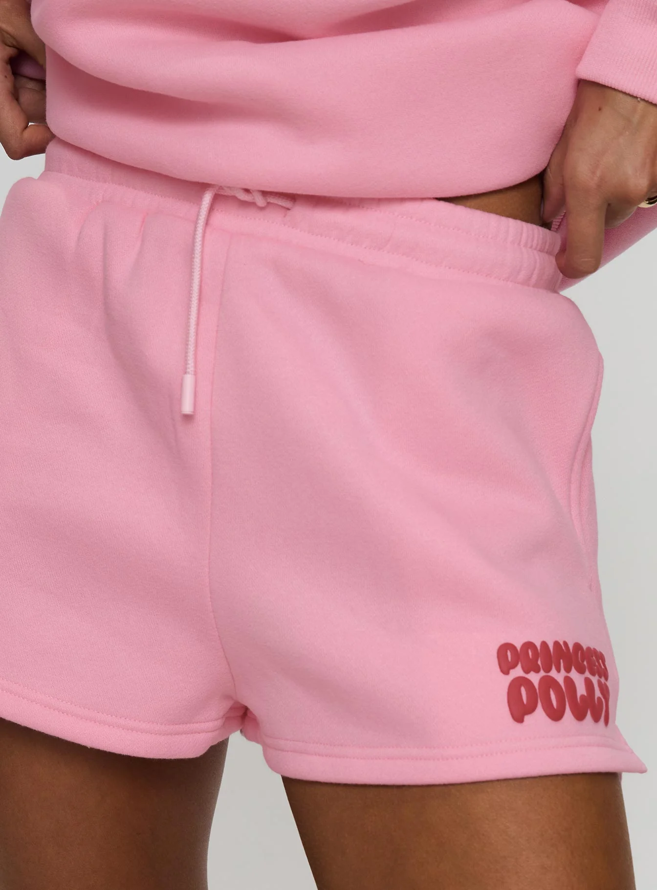 Princess Polly Sweat Short Bubble Text Pink / Red - Image 5
