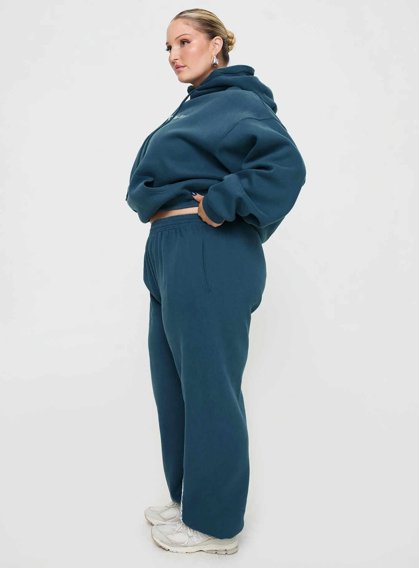 Princess Polly Track Pants Block / Cursive Text Slate Curve - Image 4