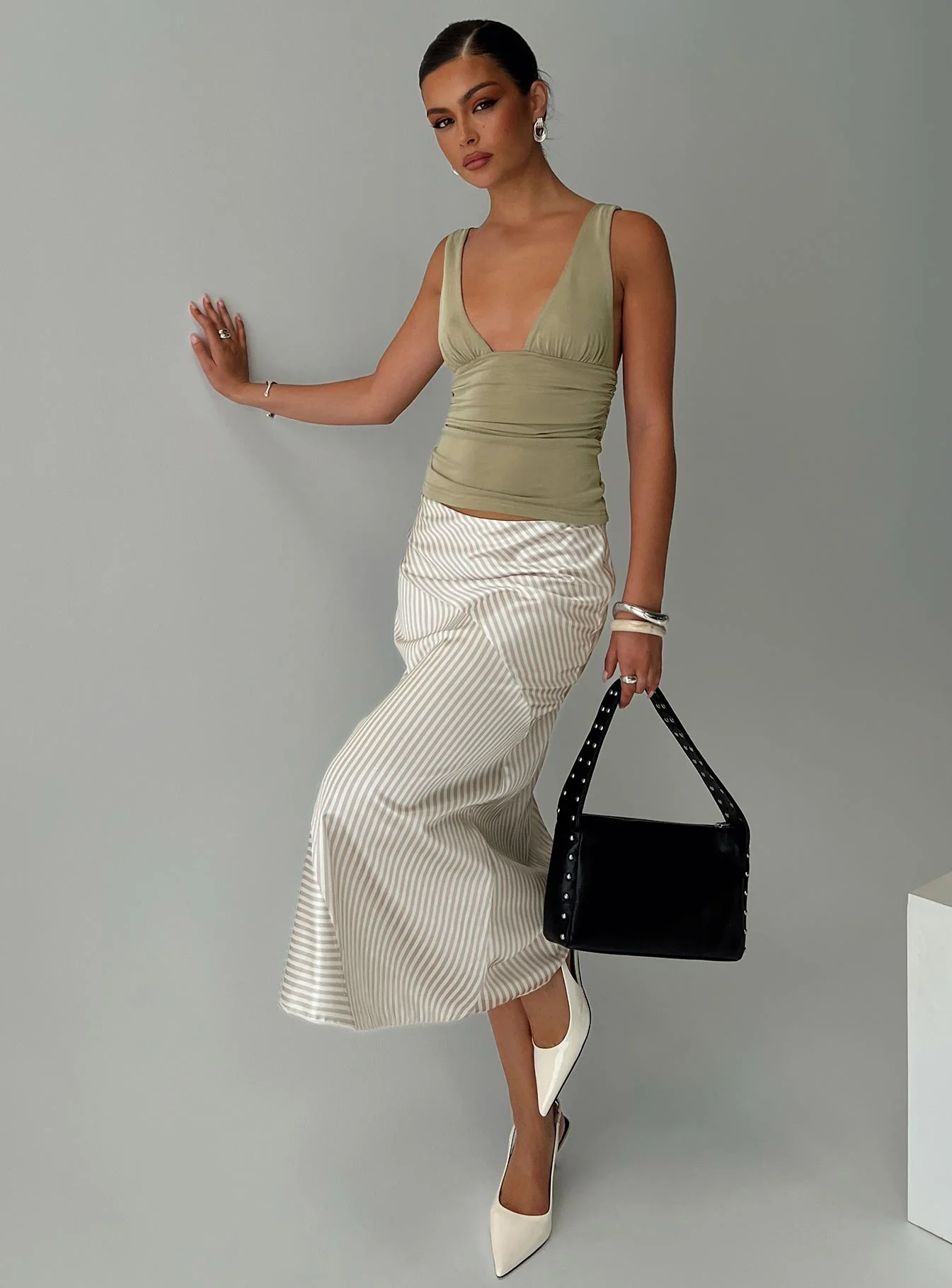 Priscella Asymmetrical Midi Skirt Multi - Image 8
