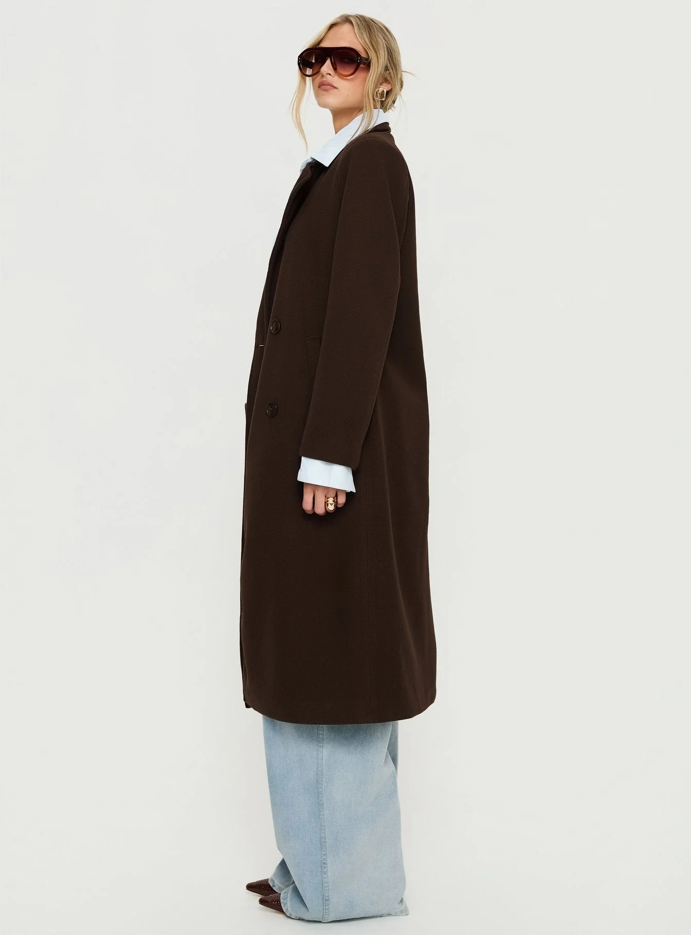 Prolific Longline Coat Brown - Image 3