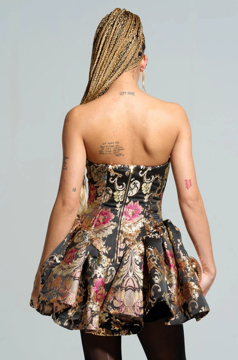 PURE ROYALTY BROCADE MINI DRESS - Image 5