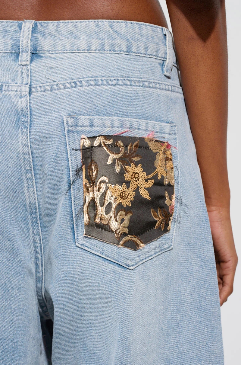 QUEENDOM BROCADE PATCH RELAXED DENIM - Image 8