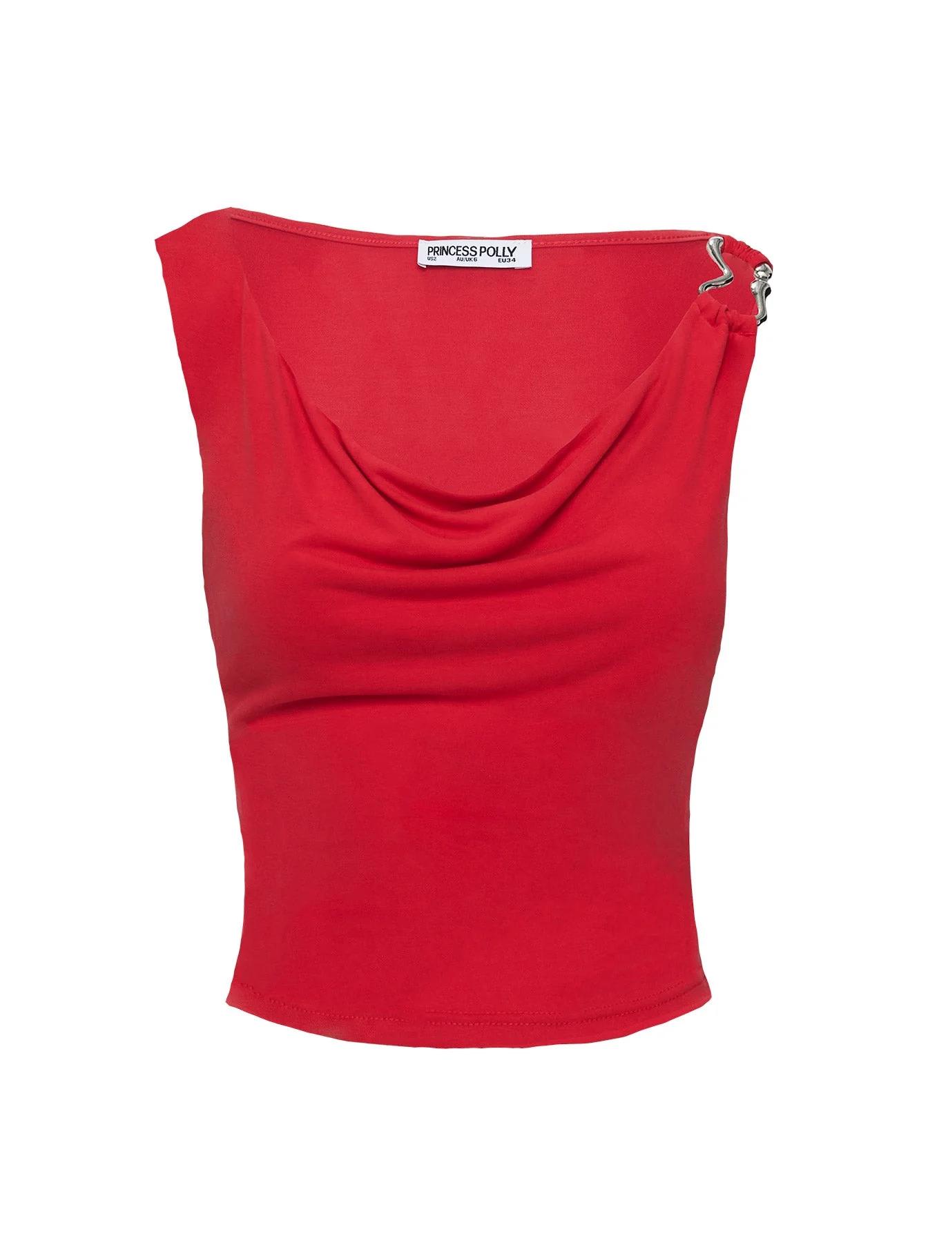 Quincey Cowl Neck Top Red - Image 5