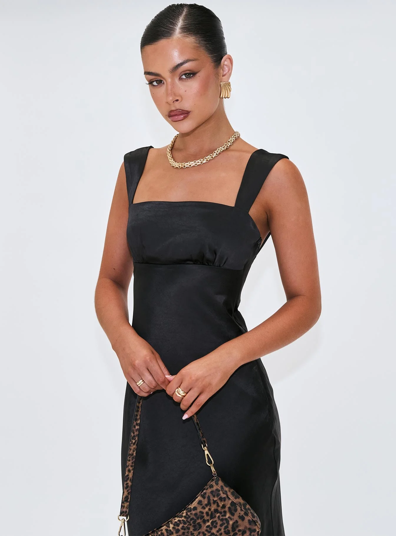 Radioactive Bias Cut Maxi Dress Black - Image 8